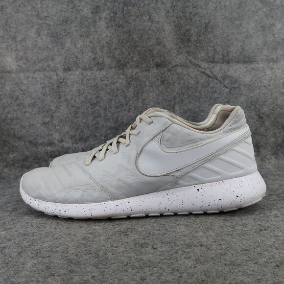 Nike Shoes Mens 13 Sneakers Roshe Tiempo VI Lifestyle Boot Triple White Leather - Picture 4 of 14